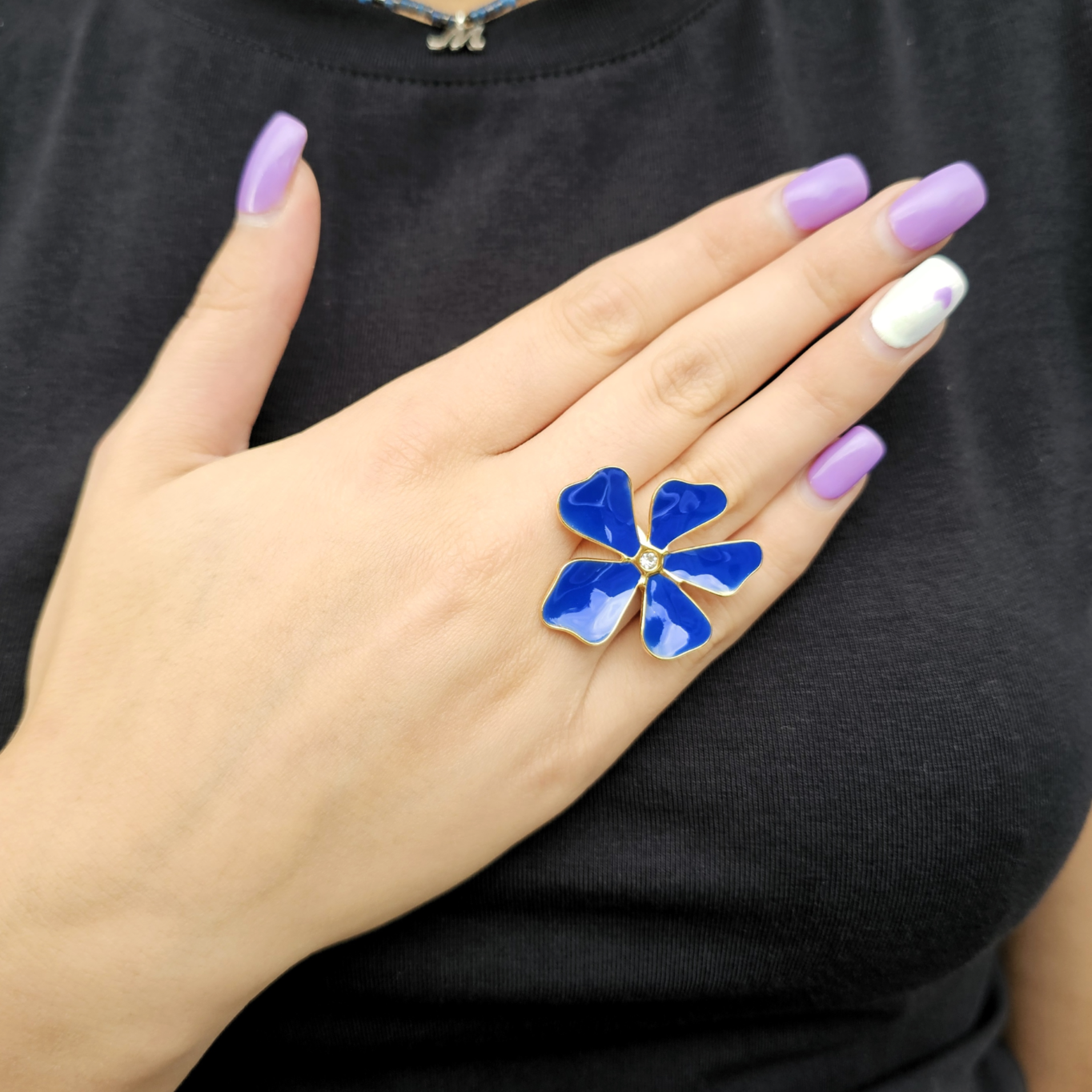 Květinový prsten BLUE LORI1